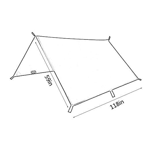 Muross Tent Tarp, 3m X 3m Hammock Rain Fly Tent Tarp, Waterproof Camping Tarpaulin Shelter, Portable Lightweight Windproof Snowproof for Camping Picnic Beach — view 6
