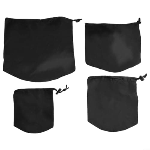 Sleeping Bag Compression Sack 4PCS Nylon Drawstring Bags for Camping Hiking Backpacking Clothes Storage Gear Organizer Black — view 3