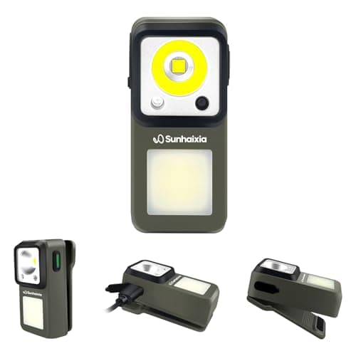 Clip on Torch Rechargeable 600 Lumens Flashlight, Magnetic & Waterproof