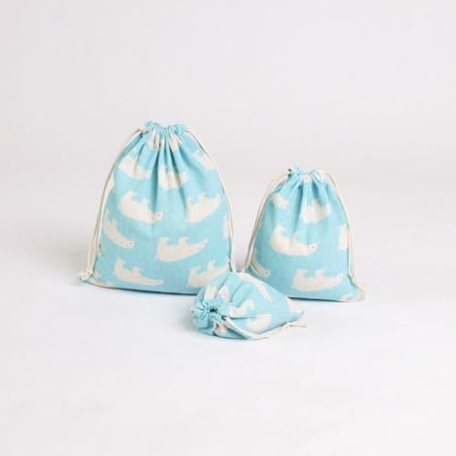 COSMOBETTY Drawstring Storage Bag Easy to Carry and Save Luggage Space 6pcs Cotton Linen with Strap Multifunctional Pouch for Travel Organizers and Daily Storage — view 5