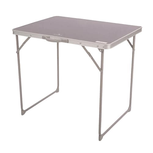 Hi-Gear Folding Picnic Table, MDF Top, Anodised Steel Frame, 70x50x62cm, with Carry Bag, Lightweight, Portable, for Camping, Festivals, Outdoor Use (Grey)