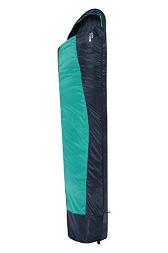 Mountain Warehouse Traveller 50 Sleeping Bag XL - Windproof, Breathable & Lighweight Mummy Shaped Bag - All Season Camping, Hiking, Trekking & Outdoors Teal Reg Length — view 3