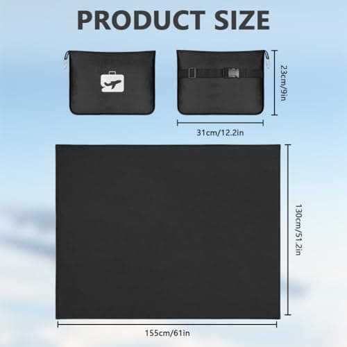 flintronic Travel Blanket and Pillow, 2 in 1 Airplane Blanket with Eye Mask and Ear Plugs, Compact Office Blankets, Lightweight & Portable Pillow for Adults, Kids,Long Flights and Trains (Black) — view 2
