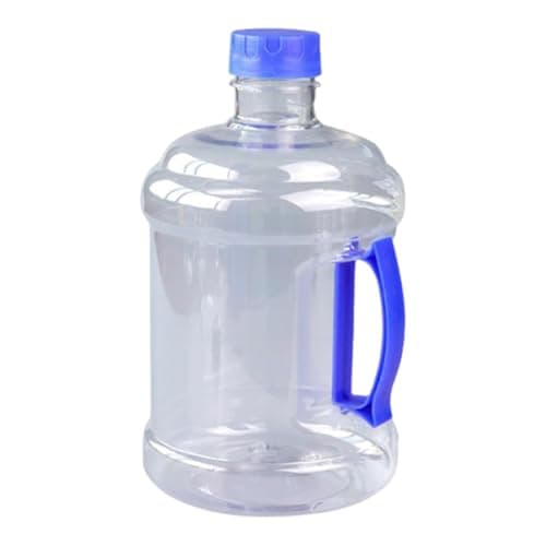 Baoblaze 3 Liters Reusable Water Bottle, Portable Water Jug with Strong Handle, Large Capacity Outdoor Container, Transparent Wide Mouth Easy Fill for Picnics Gym Car Travel, Clear Blue
