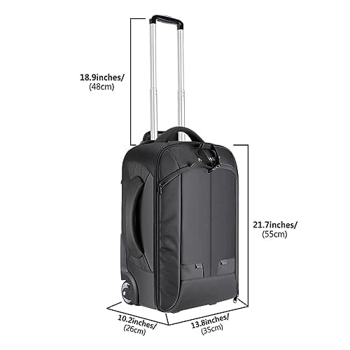Neewer 2-in-1 Sliding Camera Backpack Suitcase Style Convertible with Double Handle, Shockproof with Removable Padded Compartments for SLR/DSLR Cameras Tripod Lenses (Black) — view 3