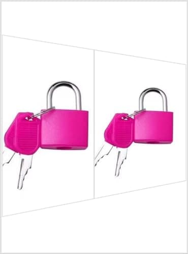Suitcase Locks Padlocks, Small Luggage Locks with Keys with Outdoor Travel Luggage Suitcase Baggage Metal Travel Padlocks for Backpack Gym Locker Laptop Bag Multicolour (2 Pcs Pink)