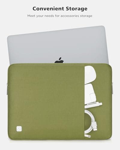 NIDOO 13 Inch Laptop Sleeve Case Protective Carrying Bag Cover for 13" MacBook Air M4 / iPad Pro M5 / Surface Pro 10/13.3" ThinkPad X13 / ThinkBook 13x / Dell Pro 13 Premium/XPS 13 (Plus), Green — view 4