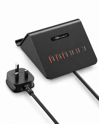 7-in-1 USB C Charging Station with 2×45W PD Ports, 15W Wireless Charger, 6-Port Desktop Charging Hub for MacBook, iPhone, iPad, Samsung, Laptop and More