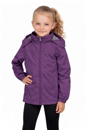 Blu Apparel Kids Waterproof Jacket Childrens Rain Coat ideal for School Coat, Walking Windproof Jacket, Childrens Rain Jacket (UK, Age, 7 Years, 8 Years, Regular, Purple)