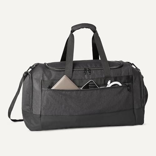 Amazon Essentials Lightweight Travel Duffel Bag with Wet Pocket and Shoe Compartment, 25” (63.5cm), Black — view 3