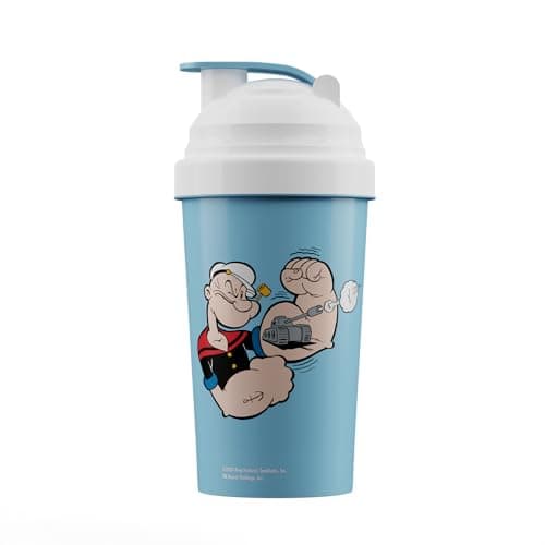 Player Ammo X POPEYE | Officially Licensed Limited Edition 600ml Full-Colour Shaker | Made in the UK | BPA-Free Mixer Bottle with Mesh System for Smooth Mixing