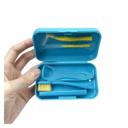 Portable Toothbrush Box Orthodontic Oral Hygiene Tools Kits Interdental Brush Tongue Scraper Travel Teeth Whitening(Orange) — view 4