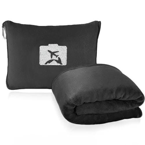 2 in 1 Travel Blanket and Pillow, Black