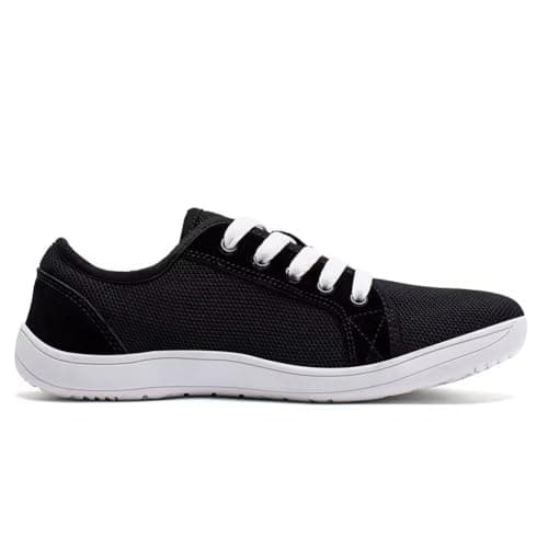 HOBIBEAR Unisex Wide Barefoot Shoes for Men Women Outdoor Trail Running Minimalist Walking Shoes Lightweight and Breathable(Black White 10 UK) — view 3