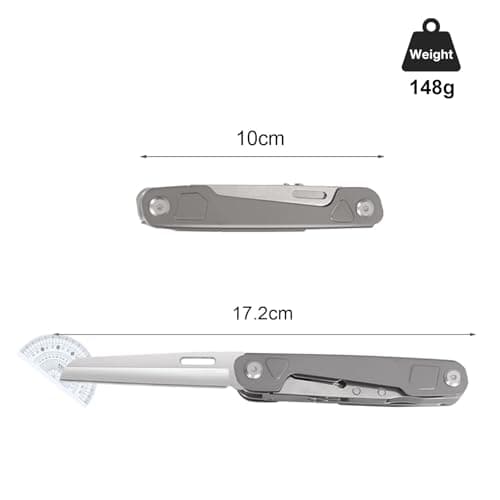 HONZIN Camping Multi Tool, 9 in 1 Pocket Multitool, Stainless Steel Multitool with Scissors, Bottle Opener, Rope Cutter, Whistle for Outdoor Survival Emergency, Hiking, Hunting, Gifts for Men — view 3