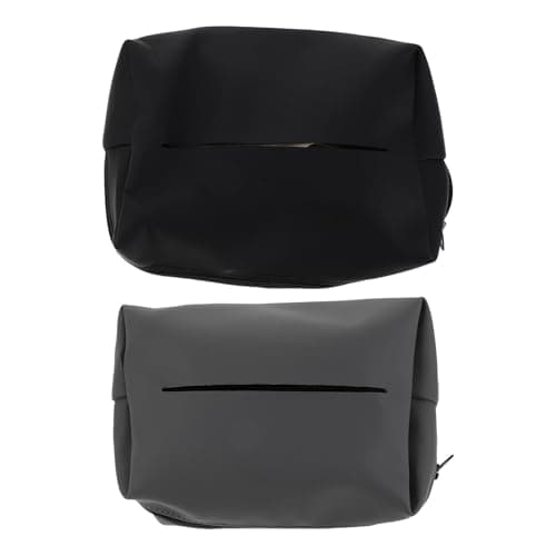 Gogogmee 2pcs Car Tissue Box Grey Tissue Holder for Seat and Backseat Dispenser Organizer for Road Trips and Family Cars