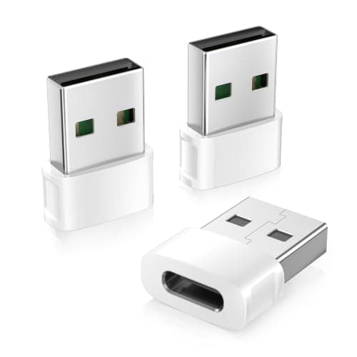 BASESAILOR USB to USB C Adapter 3Pack,Car Charger Plug for iPhone 17 17e 16