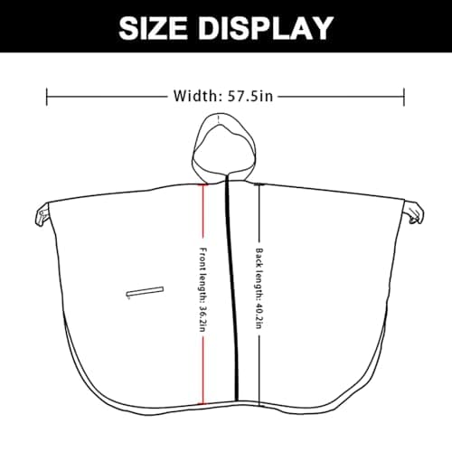 SIRMEDAL Waterproof Rain Poncho Hooded Raincoat Outdoor Cape — view 4