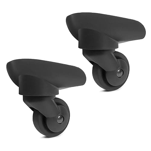 1 Pair Heavy Duty Luggage Wheel Replacement Trolley Casters 360 Degree Suitcase Hardware Repair Set Trunk, W153 Black