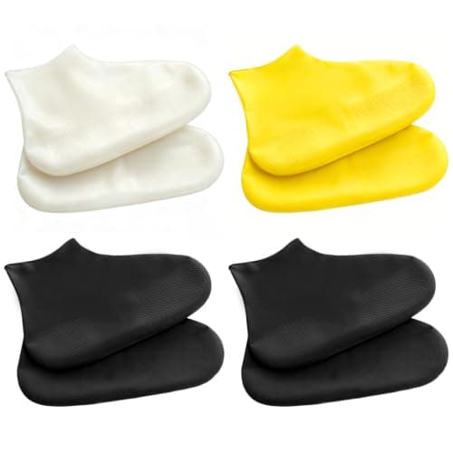 BQMEZRNUS 4Pairs Waterproof Shoe Covers, Non-Slip Reusable