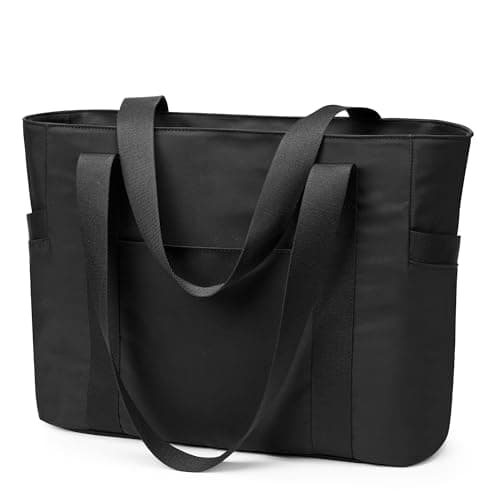 KALIDI Work Bags For Women Black Handbag Large Tote Bag With Zip Womens Totes Handbags For Travel, Beach, Work, School