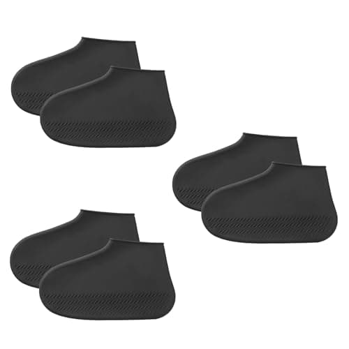 Waterproof Shoe Covers Reusable,3 Pairs Shoe Covers Reusable Waterproof,Silicone Shoe Covers to Prevent Rain Into Shoes,Shoe Protector Covers One Size Fits All for People Outdoor Cycling Hikin