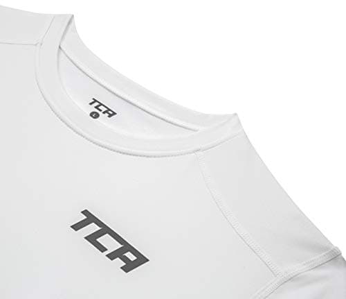 TCA Men's SuperThermal Compression Base Layer Top Long Sleeve Thermal Under Shirt - Pro White, S — view 3