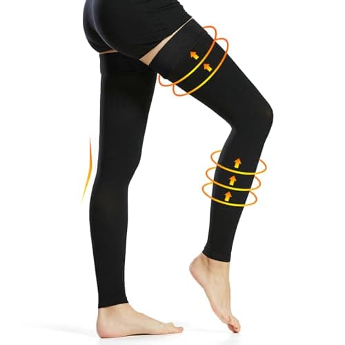 Ailaka 20-30 mmHg Compression Stockings for Women Men, Thigh High Footless