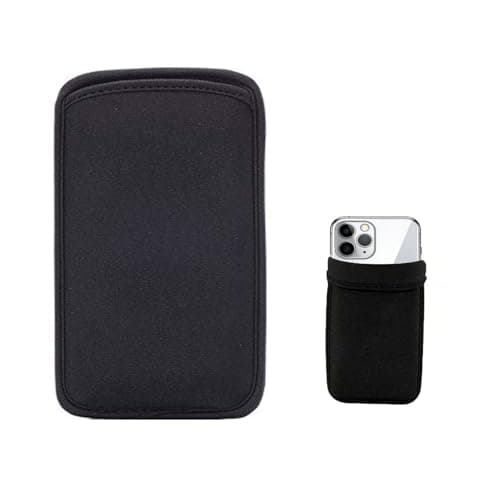 Universal Neoprene Phone Pouch,Shockproof & Scratch-Resistant Mobile Phone Sleeve for iPhone 17/16/15/14,Samsung Galaxy S26/S25/S24/S23 Ultra & Most Smartphones up to 6.7" black