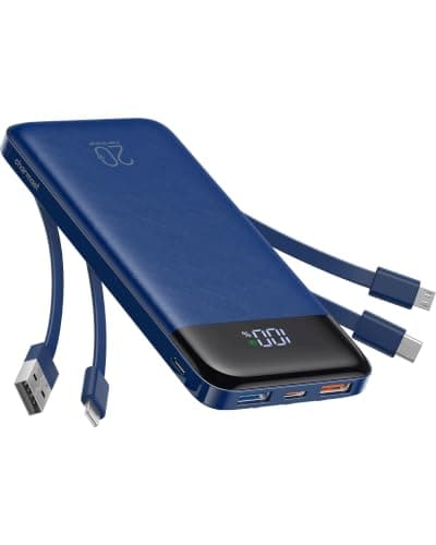 Charmast 22.5W Fast Charging Power Bank, 4 Cables Portable Charger 20000mAh