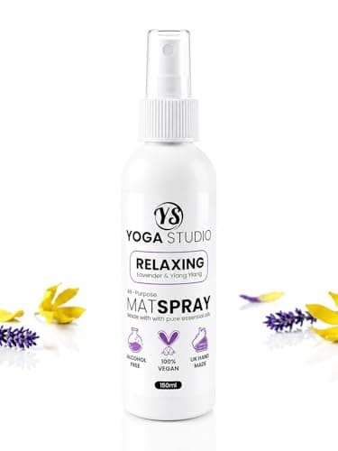 Yoga Studio Relaxing (Lavender & Ylang Ylang) Yoga Mat Wash | Natural Antibacterial Cleaner Refreshing Spray | Non Irritating Sweat Remover | Fitness Gym Equipment Cleaner (150ml)