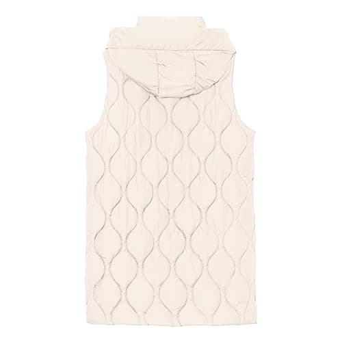 Cocila Lightweight Gilets Womens Sleeveless Down Vest Packable Coat (Beige, M) Heated Gilet Cream Jacket Plus Size Windcheater Women Navy Blue Waistcoat Ladies Leather Bomber Thermal For Winter — view 4