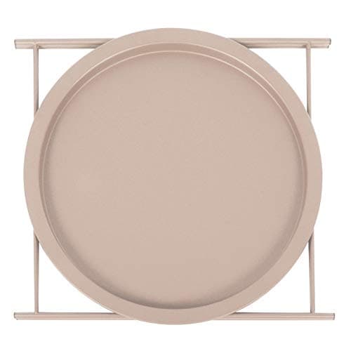 Hodge and Hodge Round Metal Folding Side Table Tray Top Light Portable Coffee Night Stand Pink — view 5