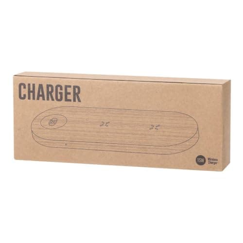 Sawfish Personalised Charger Tigris 3 in 1 Bamboo Wireless Charging Station, Charger for Smartphone, Smartwatch & Earbuds with LED Charging Indicator — view 3