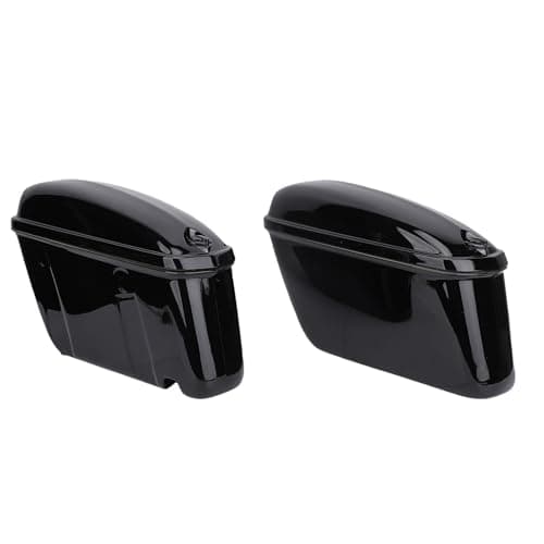 Motorcycle Hard Saddle Bags Glossy Black Secure Storage for Universal Fit for Cruiser, 22L ABS Material