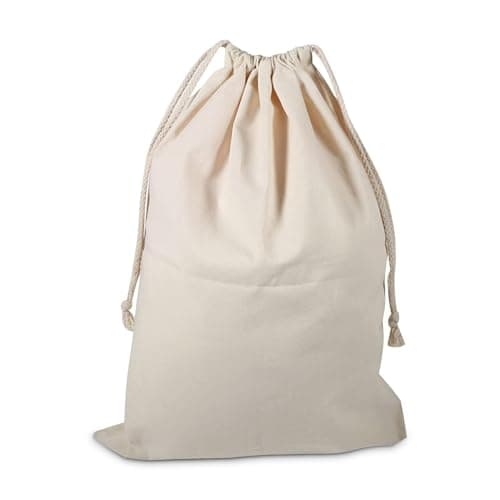 Cotton Laundry Bag, Washable Drawstring Laundry Pounch Stuff Bag Dirty Clothes Storage Bag for College Dorm Travel(30x40cm)
