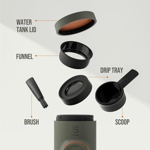 WACACO Minipresso GR2 Portable Coffee Maker For Ground Coffee, Gray Olive — view 6