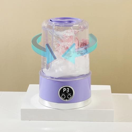 Electrical Tools Underwear Washer 2025 Upgraded Washing Machine Portable Rechargeable Laundry Cup for Bra Underwear Socks Baby Clothes Camping RV Travel (Purple, One Size) — view 2