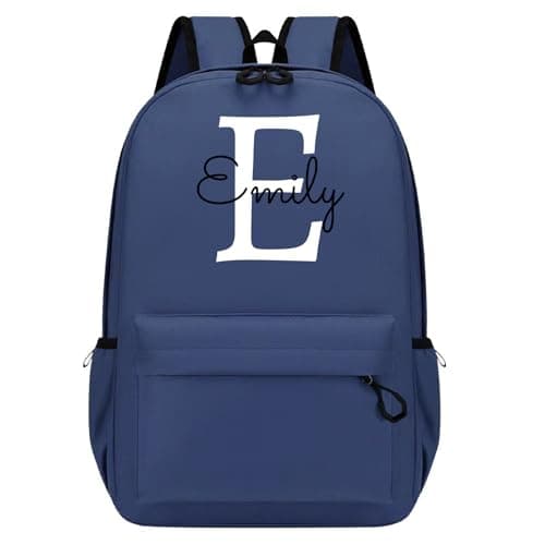 Personalised Kids Backpack, Custom Children's Backpack, Navy Blue, Medium