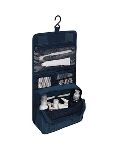 Travel Hanging Toiletry Wash Bag Makeup Cosmetic Organizer Hanging Toiletry Bags for Women, Waterproof Multifunctional Cosmetics Storage Bag for Girls Men(Dark Blue) — view 2