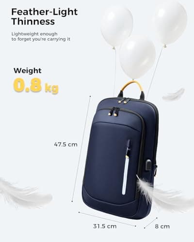 Lekespring Laptop Backpack for Men, 17.3 Inch Slim Business Travel Rucksack — view 3
