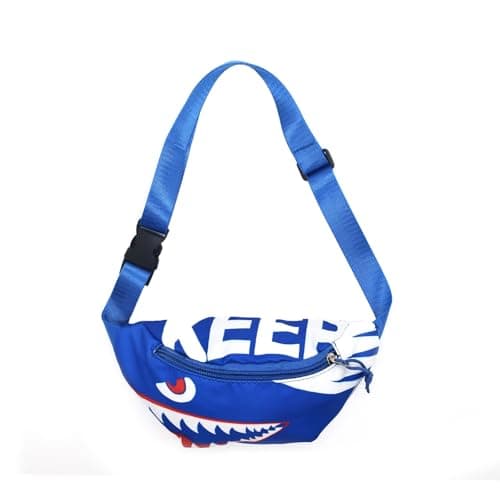 Dzxin Fanny Pack,Kids Bum Bag Bumbag Cartoon Hipsack Belt Bag Waist Bag Fanny Pack Fabric Nylon Money BeltCrossbody Chest Bag for Children Grils Boys Running Hiking Travel Sports (Blue Shark) — view 4