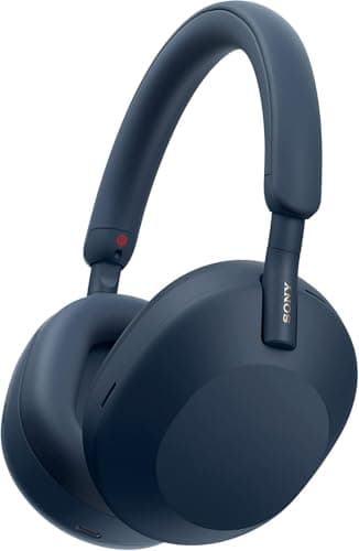 Sony WH-1000XM5 Wireless Over-Ear Headphones, Premium Active Noise Cancelling with personalized Spatial Audio, Up to 30hr Battery Life, Bluetooth Headphones, Midnight Blue
