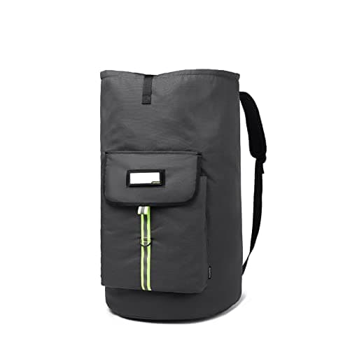 SUOVOCK laundry bag backpack, extra-large heavy duty laundry bags, laundry backpack for college students, with drawstring closure, camping, travel (charcoal grey laundry bag with straps)