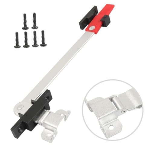 Risveglio Wind-Resistant RV Window Latch Support Bar, Aluminum Exit Latch with Red Handle for Travel Trailer Camper, Silver Safety Escape Rod Kit — view 2