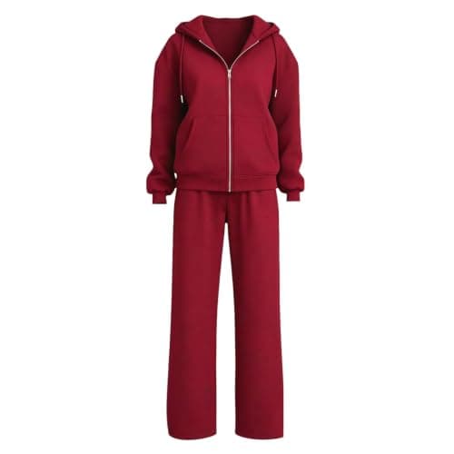 Track Suits for Women Set Cotton xxl xl 3xl xs Yellow Pink Full Zip Hoodie Tracksuit 2 Piece Outfit Long Sleeve Hooded Sweatshirt Jogger Pants Athletic Loungewear Set Birthday Gifts for Tennis Walking — view 3