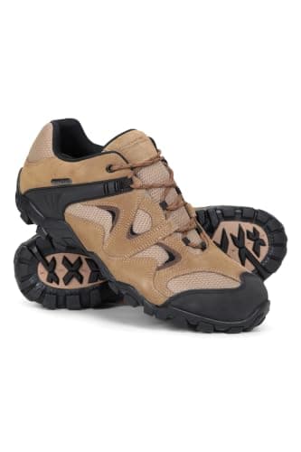 Mountain Warehouse Curlews Mens Waterproof Walking Shoes - Quick Drying Hiking Boots, Suede & Mesh Outer Material Outdoor Shoes, Rubber Sole - Ideal for Everyday Use, Dark Beige, 12 UK
