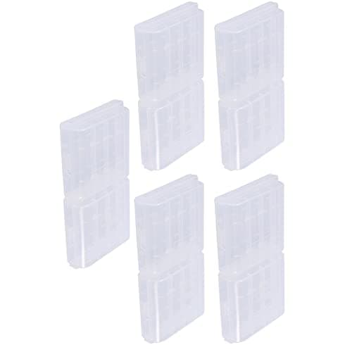 Aritynu Battery case for AA AAA batteries, 10 pack clear plastic holder for
