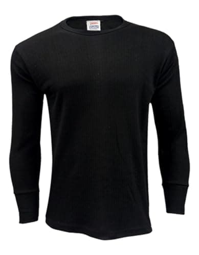 Gaffer 3 Pack Mens Thermal Top Set Long Sleeve T-Shirts Warm Baselayer Inner Underwear Vest Winter Ski Wear for Outdoor Work, Travel, and Cold Weather Black 3 Pack Long Sleeve Top XL — view 3