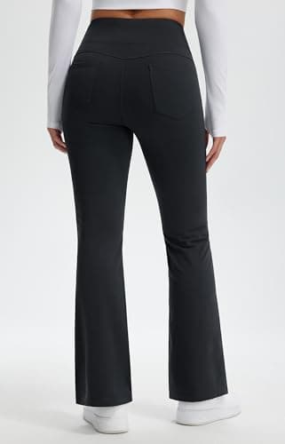 Libin Womens Fleece Lined Flared Leggings Thermal Trousers 31,Black M — view 2